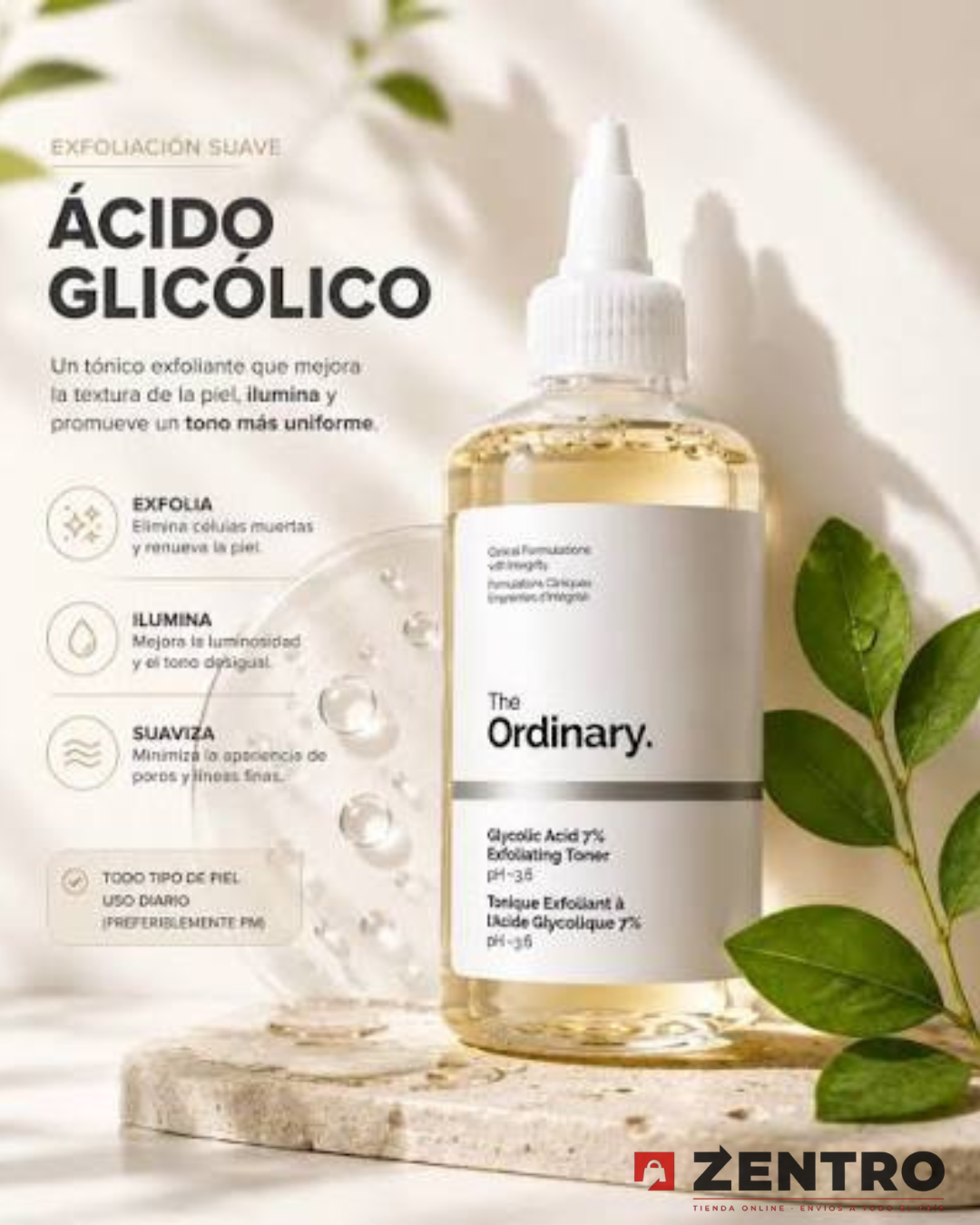 Tónico Exfoliante The Ordinary Con Ácido Glicólico Al 7%